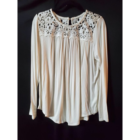 NWOT Philosophy Lace Top LS Top, Large - Picture 1 of 4